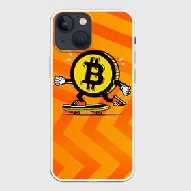 Чехол для iPhone 13 mini с принтом Биткоин на скейте в Белгороде,  |  | bitcoin | альткоин | битки | биткоин | биток | крипта | криптовалюта | монета | сатоши