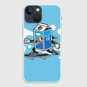 Чехол для iPhone 13 mini с принтом Пачка молока на скейте в Белгороде,  |  | коробка | молоко | молочко | пачка молока | скейт | упаковка