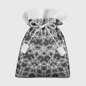 Подарочный 3D мешок с принтом Черно белый круглый узор  в Белгороде, 100% полиэстер | Размер: 29*39 см | Тематика изображения на принте: калейдоскоп | мозаика | орнамент | серый | темный | черно белый | этнический