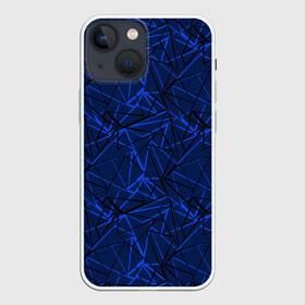 Чехол для iPhone 13 mini с принтом Черно синий геометрический в Белгороде,  |  | абстрактный | геометрические фигуры | геометрический | модный | молодежный | полосы | синий | синий и черный