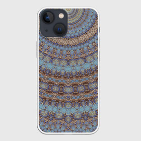 Чехол для iPhone 13 mini с принтом Этнический арабский узор в Белгороде,  |  | арабский | калейдоскоп | коричневый | круглый | орнамент | серый | украшение | этнический