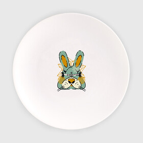 Тарелка с принтом Безумный кролик в Белгороде, фарфор | диаметр - 210 мм
диаметр для нанесения принта - 120 мм | Тематика изображения на принте: rabbit | безумие | животное | заяц | зверь | крол | кролик | трус