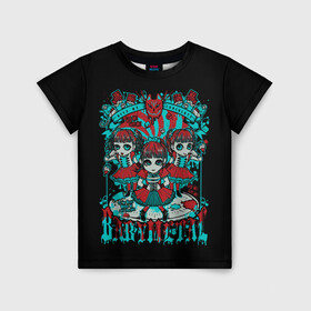 Детская футболка 3D с принтом Blue BabyMetal в Белгороде, 100% гипоаллергенный полиэфир | прямой крой, круглый вырез горловины, длина до линии бедер, чуть спущенное плечо, ткань немного тянется | alternative | baby metal | babymetal | metall | music | rock | альтернатива | каваий метал | металл | музыка | рок