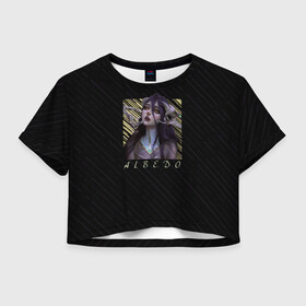 Женская футболка Crop-top 3D с принтом Альбедо Overlord в Белгороде, 100% полиэстер | круглая горловина, длина футболки до линии талии, рукава с отворотами | albedo | overlord | альбедо | владыка | оверлорд | повелитель | суккуб