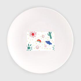 Тарелка с принтом детский рисунок в Белгороде, фарфор | диаметр - 210 мм
диаметр для нанесения принта - 120 мм | горошек | детский | радуга | рисунок | смайлик | солнышко