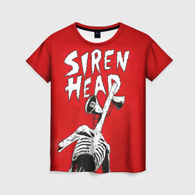 Женская футболка 3D с принтом Red Siren Head в Белгороде, 100% полиэфир ( синтетическое хлопкоподобное полотно) | прямой крой, круглый вырез горловины, длина до линии бедер | games | monster | siren head | игры | лес | монстр | сирена | сиреноголовый | страшилка | ужастик | хоррор