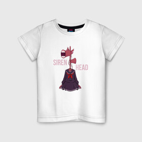 Детская футболка хлопок с принтом Girl Siren Head в Белгороде, 100% хлопок | круглый вырез горловины, полуприлегающий силуэт, длина до линии бедер | games | monster | siren head | игры | лес | монстр | сирена | сиреноголовый | страшилка | ужастик | хоррор