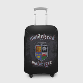 Чехол для чемодана 3D с принтом Shield of Motorhead в Белгороде, 86% полиэфир, 14% спандекс | двустороннее нанесение принта, прорези для ручек и колес | alternative | metall | motorhead | music | rock | альтернатива | металл | моторхед | моторхэд | музыка | рок