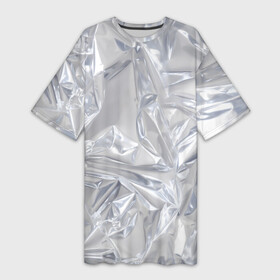 Платье-футболка 3D с принтом Голографичная фольга в Белгороде,  |  | голографическая | голография | метал | паттерн | текстура | текстура метала | тренд | фольга