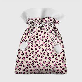 Подарочный 3D мешок с принтом Леопардовый принт розовый в Белгороде, 100% полиэстер | Размер: 29*39 см | Тематика изображения на принте: бежевый | леопард | леопардовый принт | молочный цвет | пятнистый | розовый