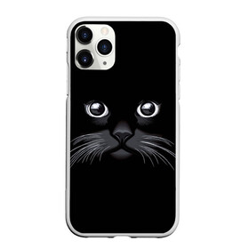 Чехол для iPhone 11 Pro матовый с принтом Кот Журбей в Белгороде, Силикон |  | большие глаза | голова кота | милота. | мордочка | настроение | позитив | усики | черный