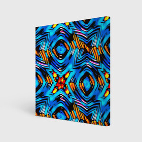 Холст квадратный с принтом Желто-синий абстрактный узор  в Белгороде, 100% ПВХ |  | геометрический | желтый | модный | плетение | синий | современный | яркий синий