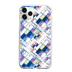 Чехол для iPhone 11 Pro Max матовый с принтом Этнический узор пэчворк  в Белгороде, Силикон |  | абстрактный | белый и синий | геометрический | заплатки | популярный | современный | этнический