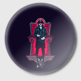 Значок с принтом King Lemmy в Белгороде,  металл | круглая форма, металлическая застежка в виде булавки | alternative | metall | motorhead | music | rock | альтернатива | лемми | металл | моторхед | моторхэд | музыка | рок