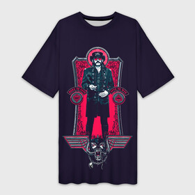 Платье-футболка 3D с принтом King Lemmy в Белгороде,  |  | alternative | metall | motorhead | music | rock | альтернатива | лемми | металл | моторхед | моторхэд | музыка | рок