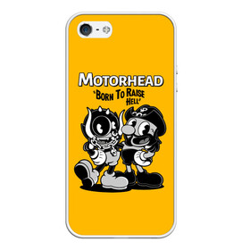 Чехол для iPhone 5/5S матовый с принтом Motorhead x Cuphead в Белгороде, Силикон | Область печати: задняя сторона чехла, без боковых панелей | alternative | cuphead | metall | motorhead | music | rock | альтернатива | капхэд | лемми | металл | моторхед | моторхэд | музыка | рок