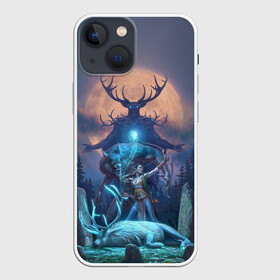 Чехол для iPhone 13 mini с принтом The Elder Scrolls в Белгороде,  |  | art | deer | elf | forest | game | magic | moon | night | the elder scrolls | the elder scrolls online | werewolves | wolves | арт | волки | игра | лес | луна | магия | ночь | оборотни | олень | эльф