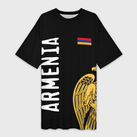 Платье-футболка 3D с принтом ARMENIA в Белгороде,  |  | armenia | армения | герб | лев и орел | лого | символ | флаг | флаг и герб армении