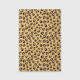 Обложка для паспорта матовая кожа с принтом Желтый леопардовый принт в Белгороде, натуральная матовая кожа | размер 19,3 х 13,7 см; прозрачные пластиковые крепления | желтый | леопардовый принт | паттерн | пятна | пятнистый | розовый | текстура