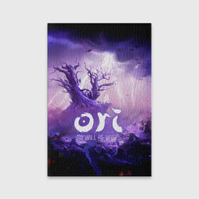 Обложка для паспорта матовая кожа с принтом Ori and the Will of the Wisps в Белгороде, натуральная матовая кожа | размер 19,3 х 13,7 см; прозрачные пластиковые крепления | adventure | computer game | lightning | ori | ori and the will of the wisps | rain | spirit of the forest | tree | дерево | дождь | дух леса | компьютерная игра | молния | ори | ори и блуждающие огоньки | приключения