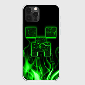 Чехол для iPhone 12 Pro с принтом MINECRAFT TEXTURE FIRE в Белгороде, силикон | область печати: задняя сторона чехла, без боковых панелей | Тематика изображения на принте: creeper | fire | game | minecraft | железо | игра | компьютерная | крипер | криппер | майн | майнкрафт | огонь | пламя | текстура