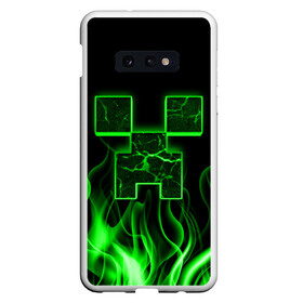 Чехол для Samsung S10E с принтом MINECRAFT TEXTURE FIRE в Белгороде, Силикон | Область печати: задняя сторона чехла, без боковых панелей | Тематика изображения на принте: creeper | fire | game | minecraft | железо | игра | компьютерная | крипер | криппер | майн | майнкрафт | огонь | пламя | текстура