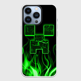 Чехол для iPhone 13 Pro с принтом MINECRAFT TEXTURE FIRE в Белгороде,  |  | Тематика изображения на принте: creeper | fire | game | minecraft | железо | игра | компьютерная | крипер | криппер | майн | майнкрафт | огонь | пламя | текстура