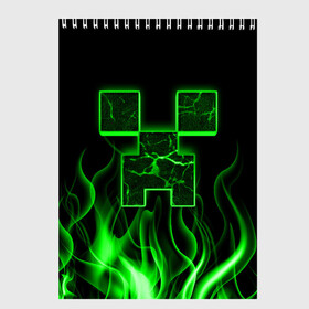 Скетчбук с принтом MINECRAFT TEXTURE FIRE в Белгороде, 100% бумага
 | 48 листов, плотность листов — 100 г/м2, плотность картонной обложки — 250 г/м2. Листы скреплены сверху удобной пружинной спиралью | creeper | fire | game | minecraft | железо | игра | компьютерная | крипер | криппер | майн | майнкрафт | огонь | пламя | текстура