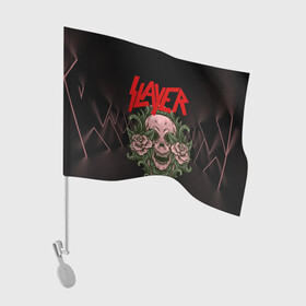 Флаг для автомобиля с принтом SLAYER | УБИЙЦА (Z) в Белгороде, 100% полиэстер | Размер: 30*21 см | rock | slayer | грув метал | джеф ханнем | керри кинг | ню метал | рок | трэш метал