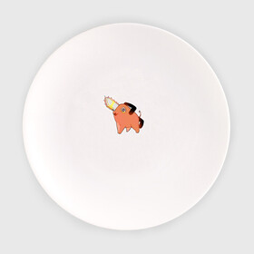Тарелка с принтом Почитта в Белгороде, фарфор | диаметр - 210 мм
диаметр для нанесения принта - 120 мм | Тематика изображения на принте: manga | рисунок | собака | человек бензопила