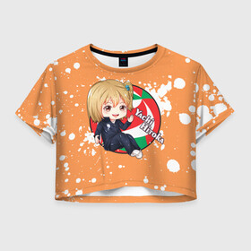 Женская футболка Crop-top 3D с принтом Yachi Hitoka | Haikyu | Волейбол (Z) в Белгороде, 100% полиэстер | круглая горловина, длина футболки до линии талии, рукава с отворотами | haikuu | haikyu | haikyuu | yachi hitoka | волейбол | спортивная манга | хайку | хайкю