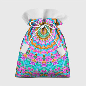 Подарочный 3D мешок с принтом разноцветный калейдоскоп  в Белгороде, 100% полиэстер | Размер: 29*39 см | детский | женский | калейдоскоп | круглый | орнамент | розовый | этнический
