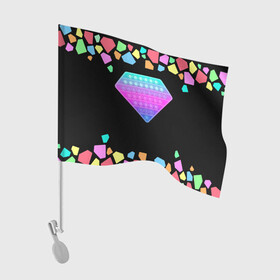 Флаг для автомобиля с принтом POP IT DIAMOND в Белгороде, 100% полиэстер | Размер: 30*21 см | pop it | simple dimple. симпл димпл | поп ит