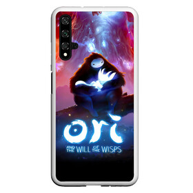 Чехол для Honor 20 с принтом Ori and the Will of the Wisps в Белгороде, Силикон | Область печати: задняя сторона чехла, без боковых панелей | adventure | asleep | forest spirit | naru | night | ori and the will of the wisps | orient | pc game | volcanic eruption | дух леса | извержение вулкана | компьютерная игра | нару | ночь | ори | ори и блуждающие огоньки | приключения | спит