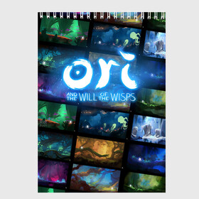 Скетчбук с принтом Ori and the Will of the Wisps в Белгороде, 100% бумага
 | 48 листов, плотность листов — 100 г/м2, плотность картонной обложки — 250 г/м2. Листы скреплены сверху удобной пружинной спиралью | adventure | collage | computer game | frames | ori | ori and the will of the wisps | spirit of the forest | дух леса | кадры | коллаж | компьютерная игра | ори | ори и блуждающие огоньки | приключения