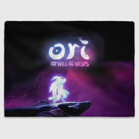 Плед 3D с принтом Ori and the Will of the Wisps в Белгороде, 100% полиэстер | закругленные углы, все края обработаны. Ткань не мнется и не растягивается | adventure | computer game | looks to the sky | ori | ori and the will of the wisps | spirit of the forest | в небо | дух леса | компьютерная игра | ори | ори и блуждающие огоньки | приключения | смотрит