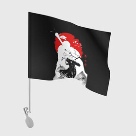 Флаг для автомобиля с принтом Берсерк силуэт Гатса в Белгороде, 100% полиэстер | Размер: 30*21 см | berserk | аниме | берсерк | бирсерк | гатс | гатц | клеймо