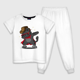Детская пижама хлопок с принтом Дэбкот в Белгороде, 100% хлопок |  брюки и футболка прямого кроя, без карманов, на брюках мягкая резинка на поясе и по низу штанин
 | Тематика изображения на принте: иллюстрация | котенок | котик | кошак | стильный кот