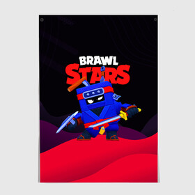 Постер с принтом Ниндзя ЭШ Ash Brawl Stars в Белгороде, 100% бумага
 | бумага, плотность 150 мг. Матовая, но за счет высокого коэффициента гладкости имеет небольшой блеск и дает на свету блики, но в отличии от глянцевой бумаги не покрыта лаком | ash | brawl | brawl stars | brawlstars | brawl_stars | аш | бравл | бравлстарс | эш