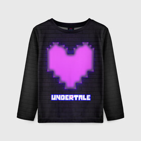 Детский лонгслив 3D с принтом UNDERTALE PURPLE HEART в Белгороде, 100% полиэстер | длинные рукава, круглый вырез горловины, полуприлегающий силуэт
 | sans | undertale | андертале | андертейл | игра | подземная история | подземная сказка | санс | сердце | ундертале