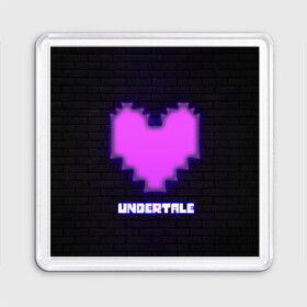 Магнит 55*55 с принтом UNDERTALE PURPLE HEART в Белгороде, Пластик | Размер: 65*65 мм; Размер печати: 55*55 мм | Тематика изображения на принте: sans | undertale | андертале | андертейл | игра | подземная история | подземная сказка | санс | сердце | ундертале