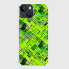 Чехол для iPhone 13 mini с принтом Ярко зеленый абстрактный узор в Белгороде,  |  | абстрактный | геометрический | детский | зеленый неоновый | креативный | модный | молодежный | неоновый | яркий зеленый