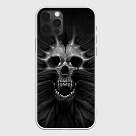 Чехол для iPhone 12 Pro Max с принтом ЧЕРЕП С КЛЫКАМИ в Белгороде, Силикон |  | dark | death | fear | skelet | skull | байкерам | голова | готика | клыки | кости | крик | оскал | скелет | тьма | ужас | череп | черный