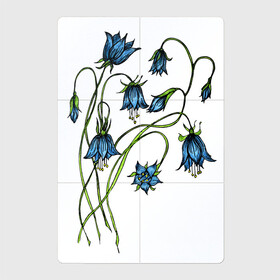 Магнитный плакат 2Х3 с принтом Колокольчики лесные в Белгороде, Полимерный материал с магнитным слоем | 6 деталей размером 9*9 см | blue | bluebells | drawing | nature | plants | голубые | колокольчики | природа | рисунок