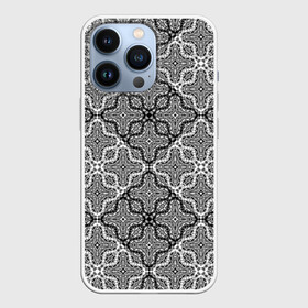 Чехол для iPhone 13 Pro с принтом Черно белый орнамент в Белгороде,  |  | абстрактный | ажурный | арабский | восточный | кружева | кружевной | современный | черно белый | черный