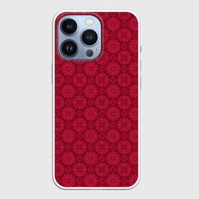 Чехол для iPhone 13 Pro с принтом Красный ажурный орнамент в Белгороде,  |  | ажурный | восточный | детский | женский | красный | однотонный | орнамент