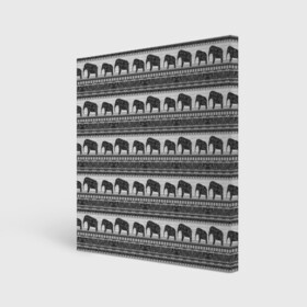 Холст квадратный с принтом Черно-белый узор слоны в Белгороде, 100% ПВХ |  | Тематика изображения на принте: африканский | монохромный узор | орнамент | полосы | серый | серый и черный | слоны | этнический