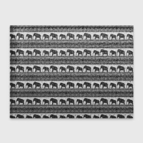 Обложка для студенческого билета с принтом Черно-белый узор слоны в Белгороде, натуральная кожа | Размер: 11*8 см; Печать на всей внешней стороне | Тематика изображения на принте: африканский | монохромный узор | орнамент | полосы | серый | серый и черный | слоны | этнический
