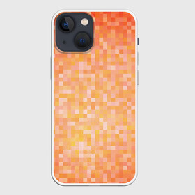 Чехол для iPhone 13 mini с принтом Оранжевая пиксель абстракция в Белгороде,  |  | halloween | pixel art | абстракция | оранжевый | осенний | пиксели | пиксель арт | пиксельный | рыжий | хэллоуин
