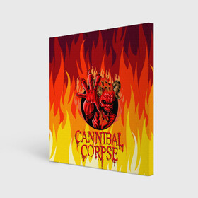 Холст квадратный с принтом Cannibal Corpse | Труп Канниба в Белгороде, 100% ПВХ |  | cannibal | cannibal corpse | corpse | death metal | deathgrind | алекс уэбстер | брутальный дэт метал | дэт метал | дэтграйнд | пол мазуркевич | роб барретт | труп каннибала